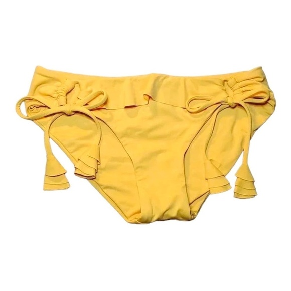 BECCA Bikini Bottom NWOT Loop Tie Side Hipster Goldie Yellow Size XS - Picture 3 of 7